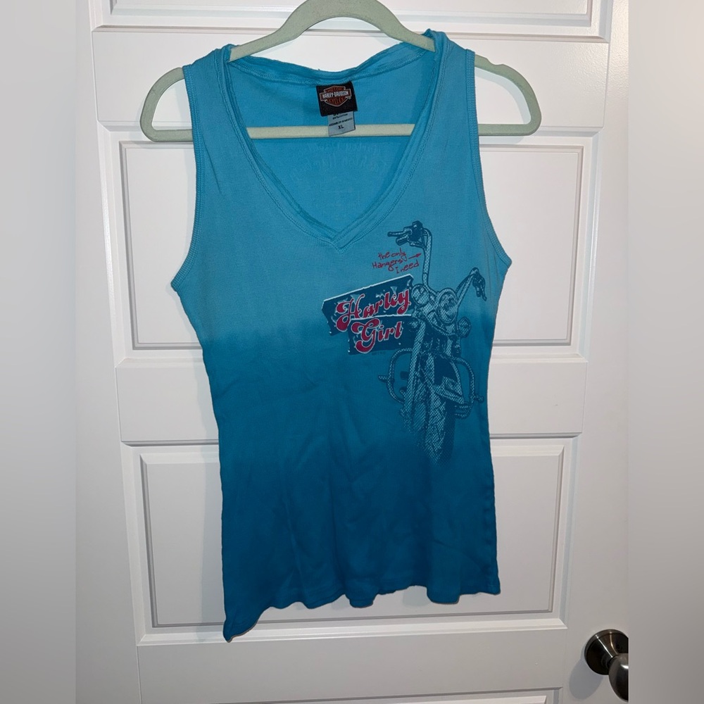 Harley-Davidson‎ Teal Tank Top with Graphic